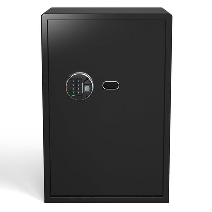 Grimtron Smart Biometric Safe - (0.80 cu. ft.) Fingerprint Lock Box with Silent Mode, Backlit Keypad and LED Light, Small Caja Fuerte with Anti-Rust and Anti-Theft