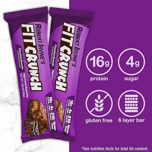 FITCRUNCH Snack Size Protein Bars, 6-Layer Baked Bar, 3g of Sugar, Gluten Free & Soft Cake Core (9 Count, Flavor Lovers)