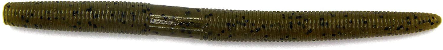 Senko Bait Soft Plastic Lures 5" Senkos 24 Pcs/100pcs for Wacky Rig Freshwater Fishing Green Pumpkin senko with Black Flake Pink Watermelon Double Color