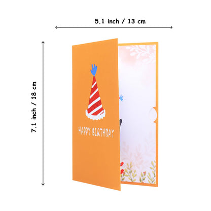 ROBBEAR Funny Happy Birthday Pop Up Card, Sweet 3D Birthday Gift Box for Adults and Kids with Envelopes, Unique Handmade Foldable Celebration Cards for Daughter, Son, Mom, Dad, Friend