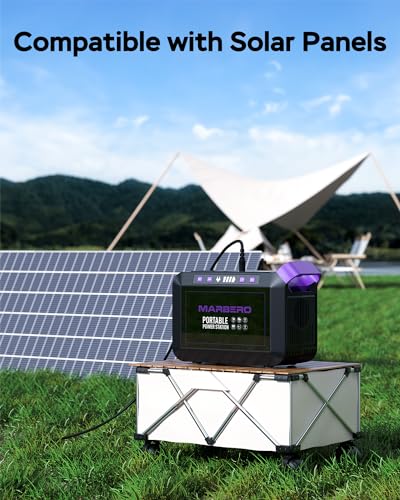 MARBERO 237Wh Solar Generator with Solar Panel Included Portable Power Station 300W Pure Sine Wave with Foldable Solar Panel 60W Set for Camping Outdoor Hiking Fishing Emergency