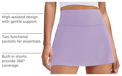 DLOODA Womens Skort Tennis Skirt with Pocket Shorts