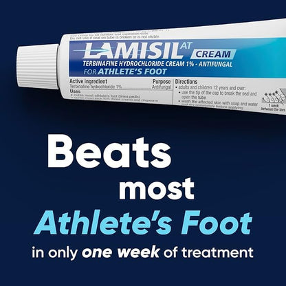 Lamisil 1 Week Athlete’s Foot Treatment, Antifungal Cream with Terbinafine Hydrochloride 1%, Fast Symptom Relief & Prevents Recurrence, 1 oz (30 g)