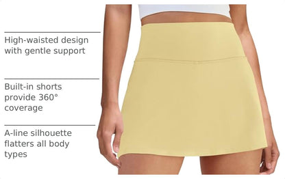 DLOODA Womens Skort Tennis Skirt with Pocket Shorts