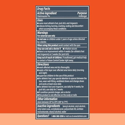 Lotrimin AF Cream: Athlete's Foot 1% Clotrimazole Antifungal Treatment, Clinically Proven Effective, 1.1 Ounce (New Look)