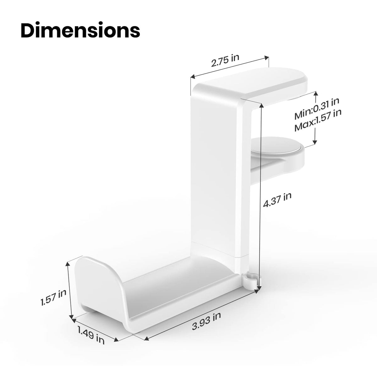 EURPMASK Rotating Headphone Stand,Adjustable Clamp-on Headset Holder Hanger