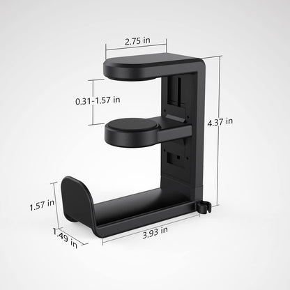 EURPMASK Rotating Headphone Stand,Adjustable Clamp-on Headset Holder Hanger