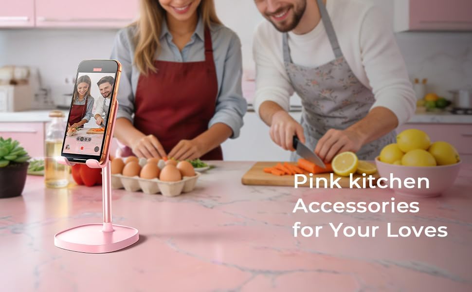 LISEN Desk Phone Stand Holder, iPhone Stand Pink Gifts for Women Girls