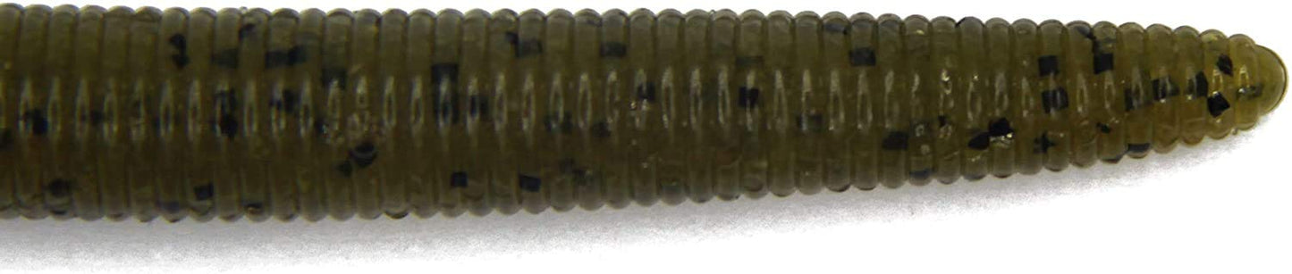 Senko Bait Soft Plastic Lures 5" Senkos 24 Pcs/100pcs for Wacky Rig Freshwater Fishing Green Pumpkin senko with Black Flake Pink Watermelon Double Color