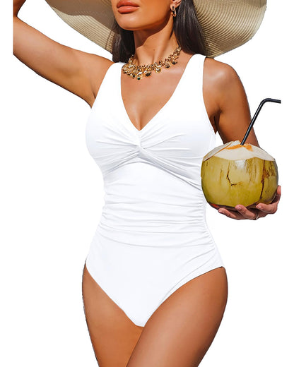 Women's Tummy Control One Piece Swimsuit Push Up Full Coverage Bathing Suit