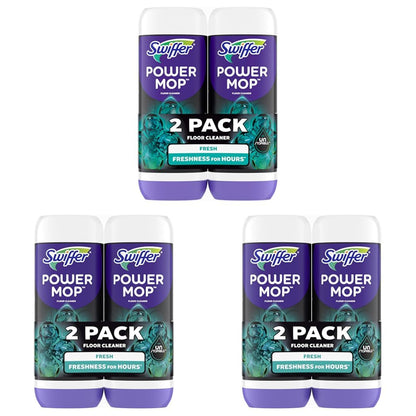 Swiffer Power Mop Refill Solution, Floor Cleaner for Mopping Tile, Vinyl, Laminate, Wood in Home, Bathroom, Kitchen, All Purpose Multi-Surface Solution for Floor Cleaning, Lavender Scent, 50.6oz