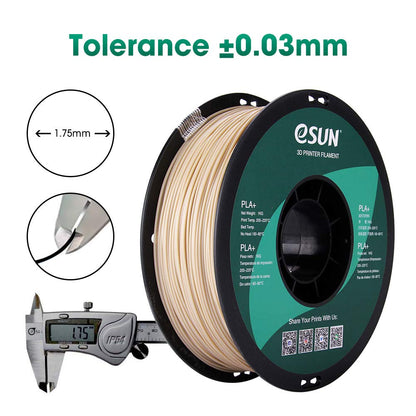 eSUN PLA PRO (PLA+) 3D Printer Filament, Dimensional Accuracy +/- 0.03mm, 1kg Spool, 1.75mm, Beige