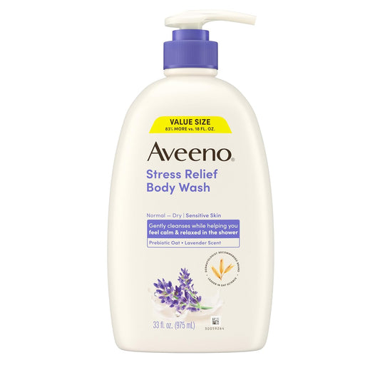 Aveeno Stress Relief Body Wash, Lavender Scent, 33 fl. oz