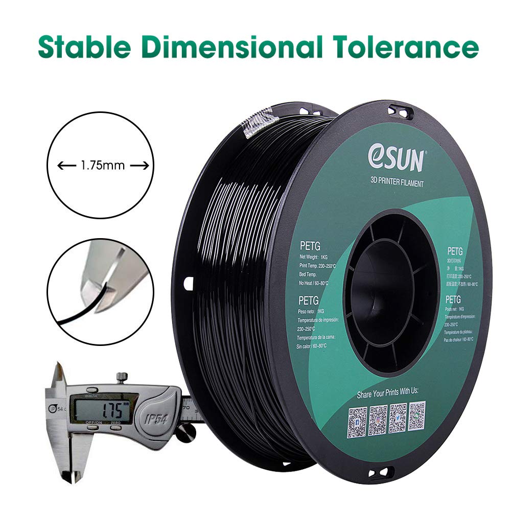 eSUN PETG Filament, Solid White, 1.55 kg