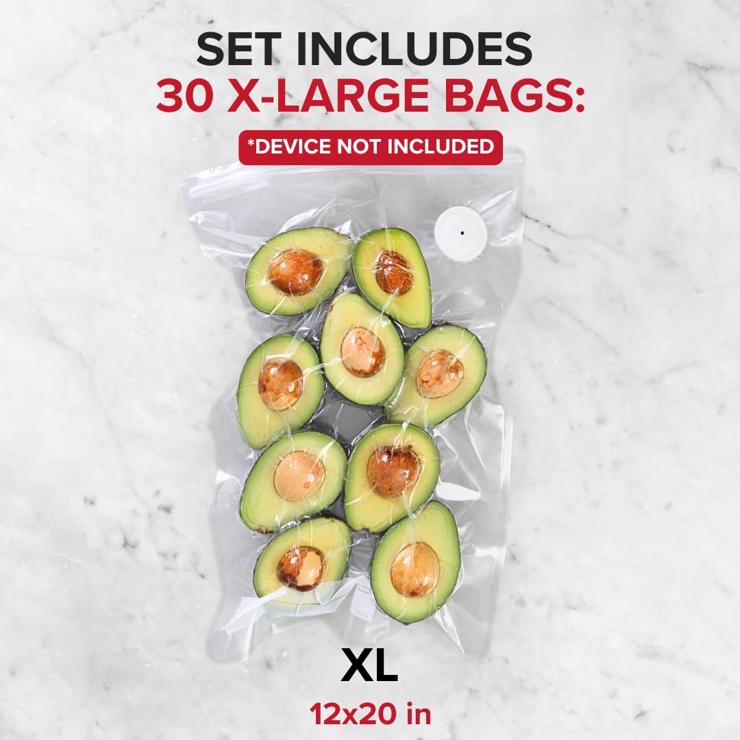 Chef Preserve Compact Vacuum Sealer for Food (Vacuum Sealer Machine + 30 Reusable Vacuum Bags) Powerful Handheld Vacuum Sealer Machine, Seal Meal Saver, Portable Food Sealer