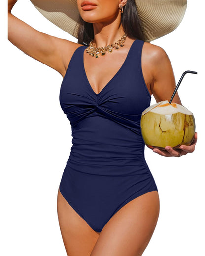Women's Tummy Control One Piece Swimsuit Push Up Full Coverage Bathing Suit