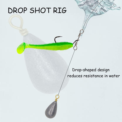 Fishing Weights Sinkers Kit, 25pcs Various Bass Casting Weights Drop Shot Sinkers Catfish for Saltwater Freshwater Fishing