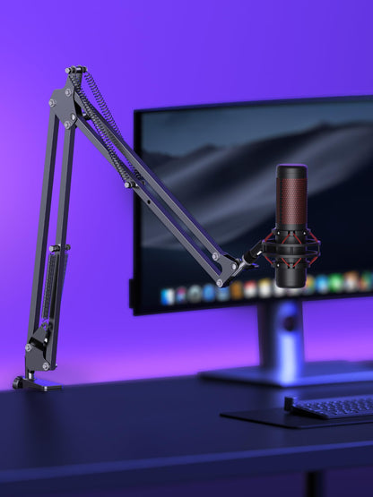 InnoGear Boom Arm Microphone Mic Stand for Blue Yeti Fifine HyperX, Black