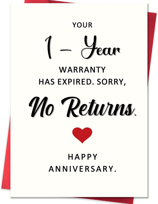 Funny 1st Anniversary Card, Anniversary Card Gifts for Men Women