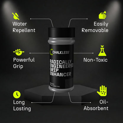 Chalkless Grip Enhancer - Premium Liquid Chalk Alternative & Less Mess Hand Chalk for Weightlifting, Powerlifting, Yoga, Gaming, Climbing, and More, Non-Toxic Long-Lasting & Reliable