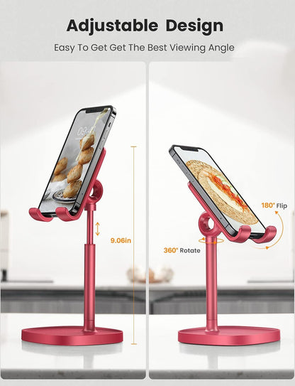 LISEN Desk Phone Stand Holder, iPhone Stand Pink Gifts for Women Girls