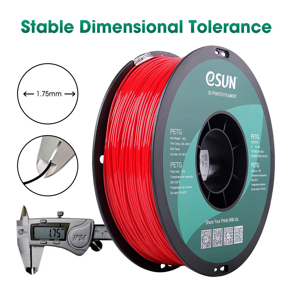 eSUN PETG Filament, Solid White, 1.55 kg