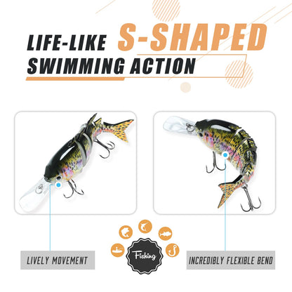 TRUSCEND Easy Catch Swimmax, Magic Noisy Turbulent Wiggling and Vibrating Action for More Bites, Lifelike Fishing Lures for All Species, Swimbait for Relax Family Fishing, Must-Have for Lovely Anglers