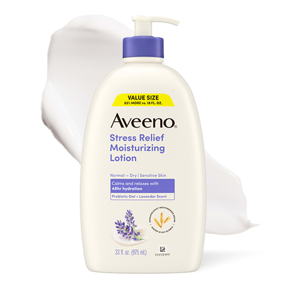 Aveeno Stress Relief Moisturizing Body Lotion, Lavender Scent, 33 fl. oz