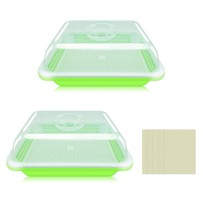 Legigo 8 Pack Seed Sprouter Trays with Lids- Soil-Free Cultivation Germination Tray, BPA Free Micro Greens Growing Trays Seed Sprouting Trays Kit with Germinating Paper for Wheatgrass, Beans and More