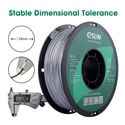 eSUN PETG Filament, Solid White, 1.55 kg