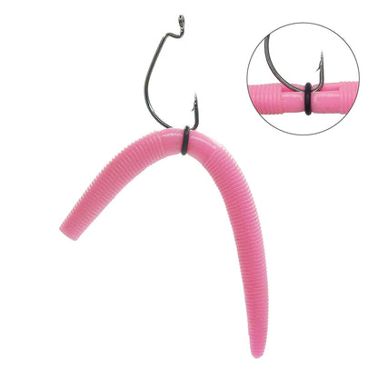 Senko Bait Soft Plastic Lures 5" Senkos 24 Pcs/100pcs for Wacky Rig Freshwater Fishing Green Pumpkin senko with Black Flake Pink Watermelon Double Color