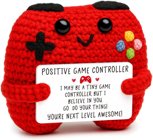 Gamer Gifts for Teen Boy, Positive Crochet Controller Gifts for Son Boyfriend Birthday, Gamer Gift for Teenage Boy, Boy Room Decor, Gaming Accessories for Kids Christmas