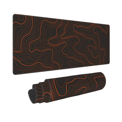 Gaming Mouse Pad, Large Black and Green Line Topographic Mousepad Laptop, Extended Mouse Mat, Long XL Waterproof Keyboard Pads, Big Non-Slip Mousepads for Game Office Home, 31.5 x 11.8 in