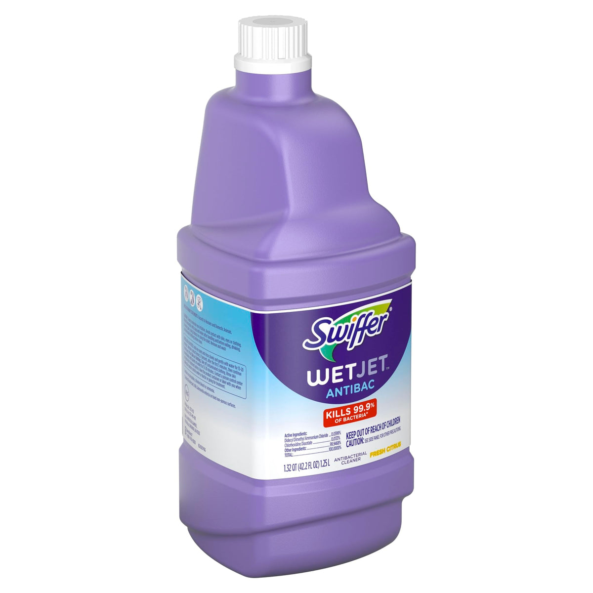 Swiffer WetJet Multi-Purpose Floor Cleaner Solution with Febreze Refill, Hardwood Floor Cleaner, Lavender Scent, 1.25 Liter -42.2 Fl Oz (Pack of 2)