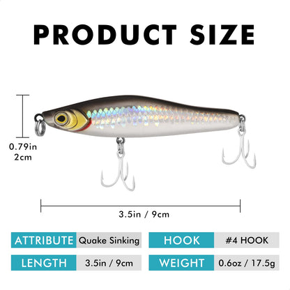 TRUSCEND Easy Catch Swimmax, Magic Noisy Turbulent Wiggling and Vibrating Action for More Bites, Lifelike Fishing Lures for All Species, Swimbait for Relax Family Fishing, Must-Have for Lovely Anglers