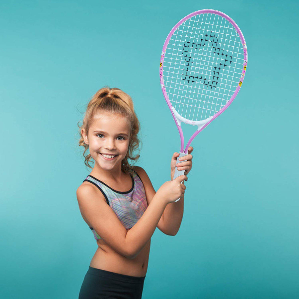 AMA SPORT Kids Tennis Racket for Junior Toddlers Starter Kit 17-25" Tennis Racquet for Girls and Boys with 420D Nylon Shoulder Strap Bag