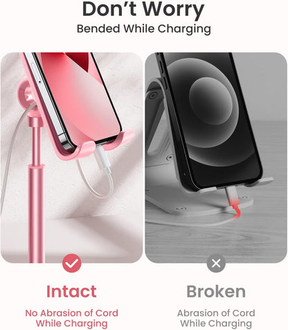 LISEN Desk Phone Stand Holder, iPhone Stand Pink Gifts for Women Girls
