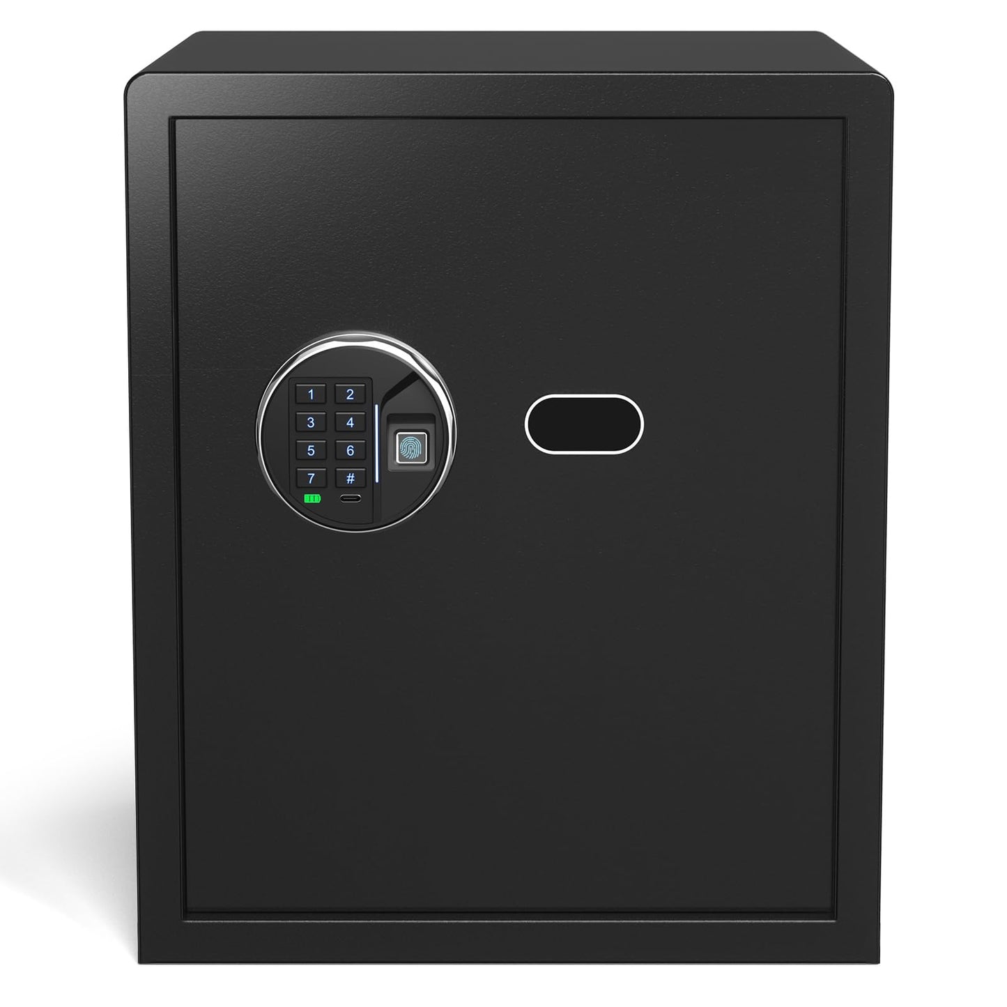 Grimtron Smart Biometric Safe - (0.80 cu. ft.) Fingerprint Lock Box with Silent Mode, Backlit Keypad and LED Light, Small Caja Fuerte with Anti-Rust and Anti-Theft