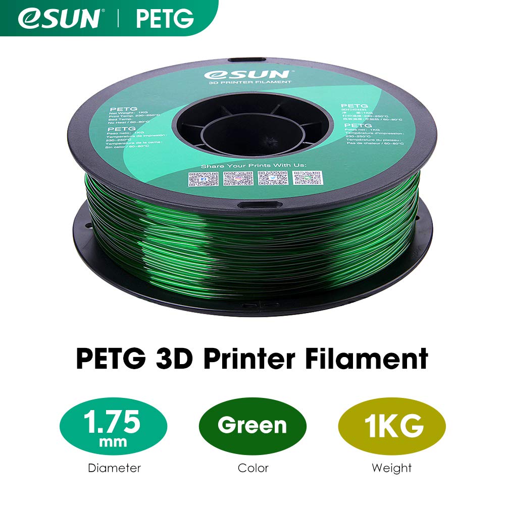 eSUN PETG Filament, Solid White, 1.55 kg