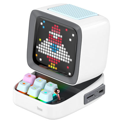 Divoom Ditoo Retro Pixel Art 15W Bluetooth Speaker,Cute Speaker with Alarm,White Noise & Mini Games,Iconic Desk Setup Speaker with 16X16 LED App Controlled Front Screen,Gifts for Anyone (Pink)