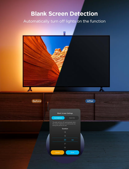 Govee TV Backlight 3 Lite, 11.8ft LED Strip Lights Sync with 55-65 Inch TVs
