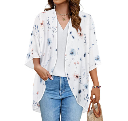 CHICGAL Womens Floral Kimono Cardigan Beach Cover Up Casual Summer Tops
