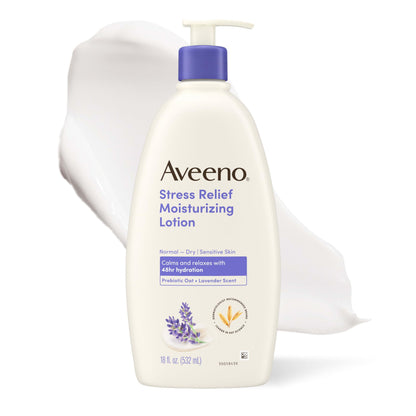Aveeno Stress Relief Moisturizing Body Lotion, Lavender Scent, 33 fl. oz
