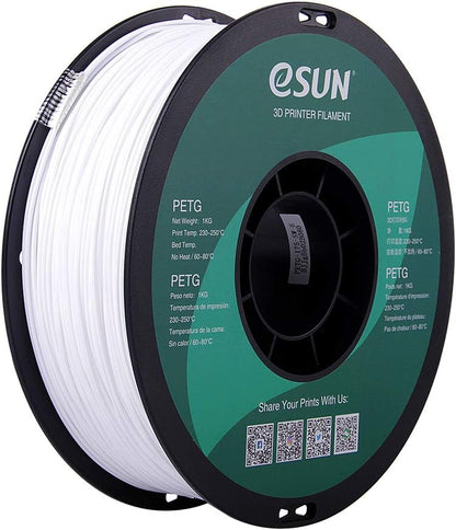 eSUN PETG Filament, Solid White, 1.55 kg