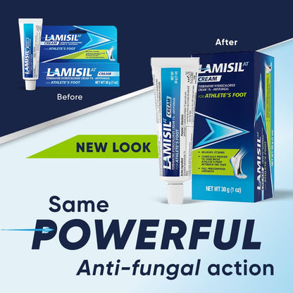 Lamisil 1 Week Athlete’s Foot Treatment, Antifungal Cream with Terbinafine Hydrochloride 1%, Fast Symptom Relief & Prevents Recurrence, 1 oz (30 g)