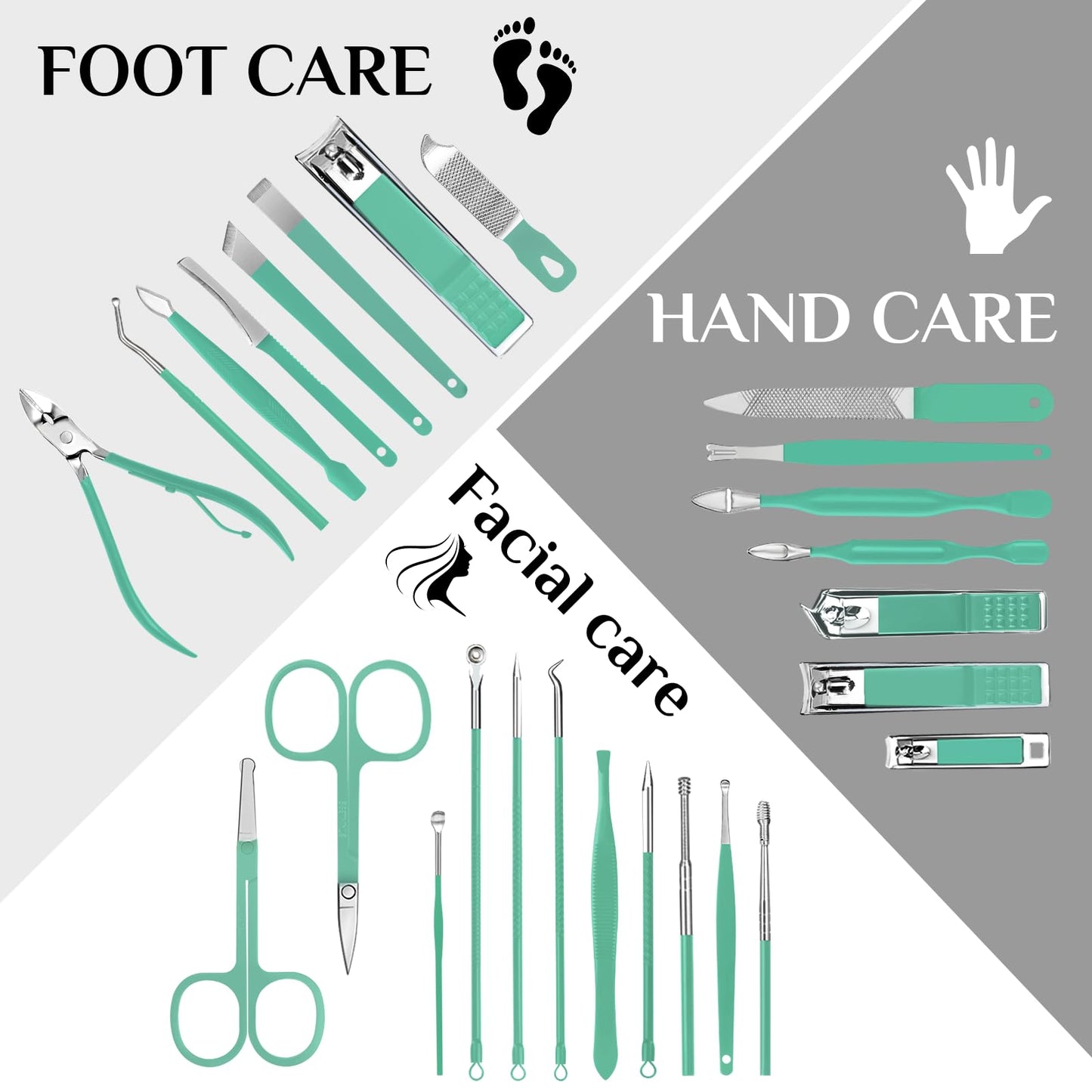 Manicure Set Professional Nail Clipper Kit-26 Pieces Stainless Steel Manicure Kit,Nail Care Tools with Luxurious Travel Case