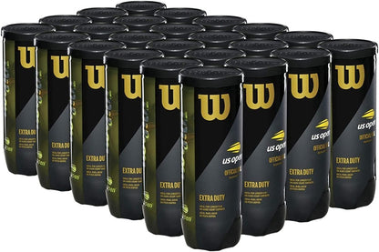 WILSON US Open Extra Duty Tennis Balls - 12 Cans (36 Balls) + 24 Cans (72 Balls)