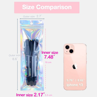 Smell Proof Bags & Resealable Foil Pouch Mylar Sample Bag Great for Party Favor Food Storage (Holographic Color) (50pcs-6x9 inch)