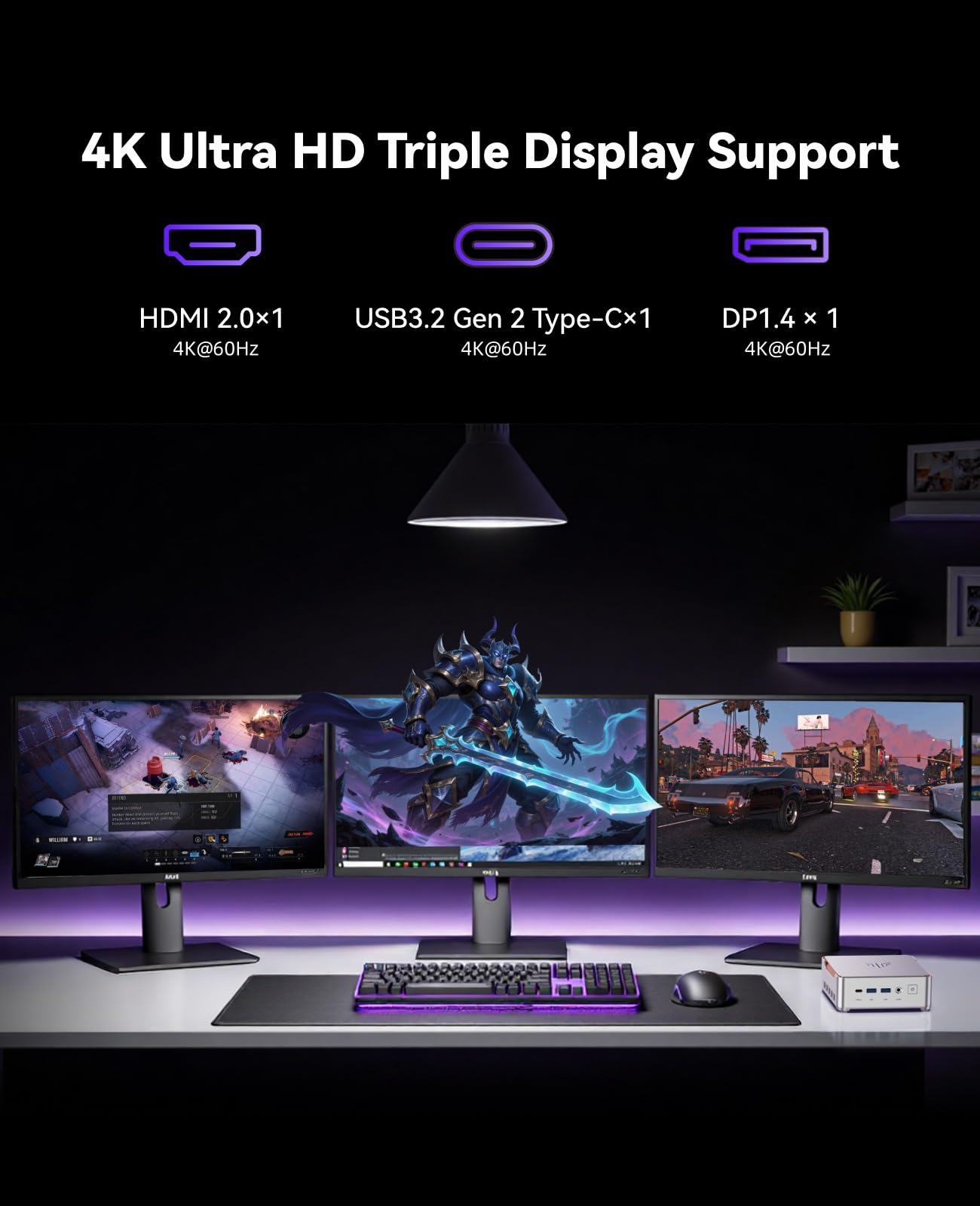 KAMRUI Pinova P2 Mini Gaming PC, Core i5-12600H(Beats 1185G7/12450H), 16GB DDR4 512GB SSD Mini PC, 12C/16T,4.5GHz, Triple 4K Display(DP+HDMI+USB-C)/WiFi6/BT5.2 Mini Computers for Home/Office/Business