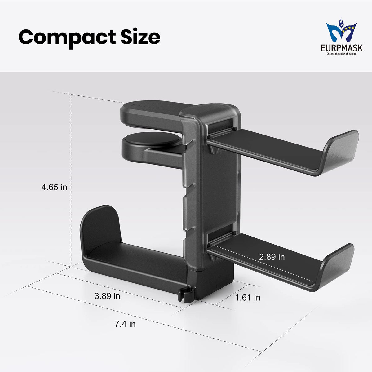 EURPMASK Rotating Headphone Stand,Adjustable Clamp-on Headset Holder Hanger
